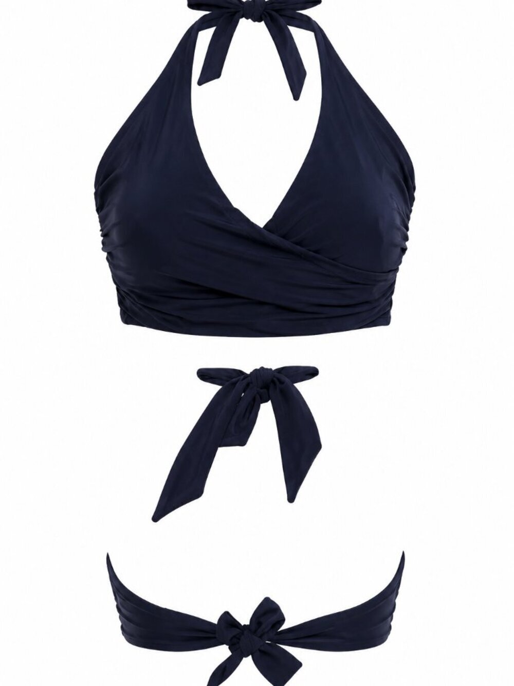HEIDI KLEIN Underwire Bikini Navy Halter Top Size XL